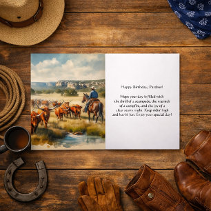 Cartão Parabéns Cowboy Saudação