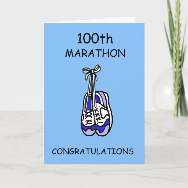 Cartão parabéns da 100ª maratona para ele (Frente)