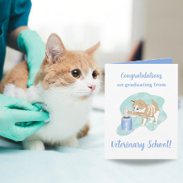 Cartão Parabéns da Escola de Veterinária Gato 