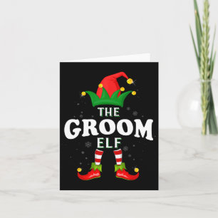 Cartão Parabéns da Família Elf do Xmas Groom Corresponden