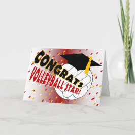 Cartão Parabéns da graduação para uma estrela do voleibol