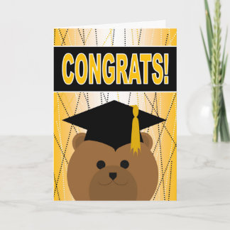 Cartão Parabéns das graduações - formando bonito do urso
