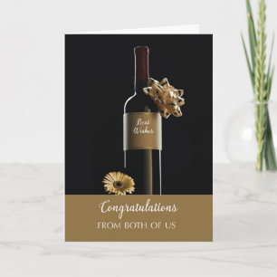 Cartão Parabéns De Ambos Os Arcos De Garrafas De Vinho Do