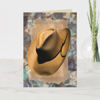 Cartão Parabéns de aniversário ?chapéu de cowboy cowgirl