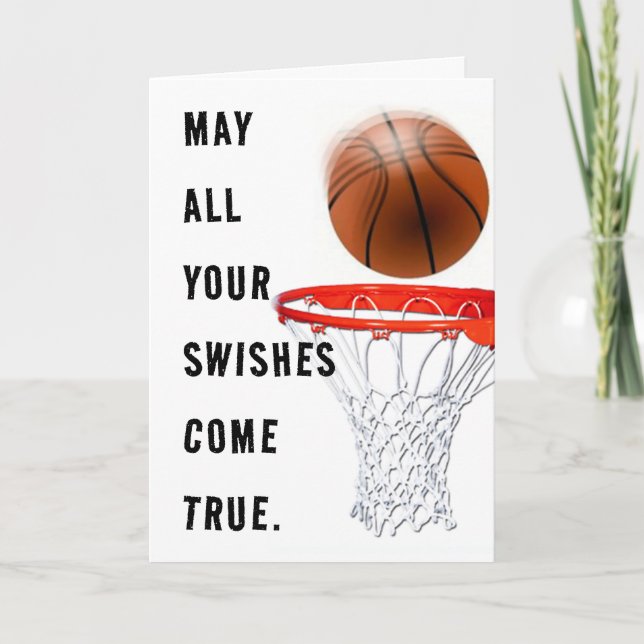 Cartão Parabéns de Aniversário de Basquete (Frente)