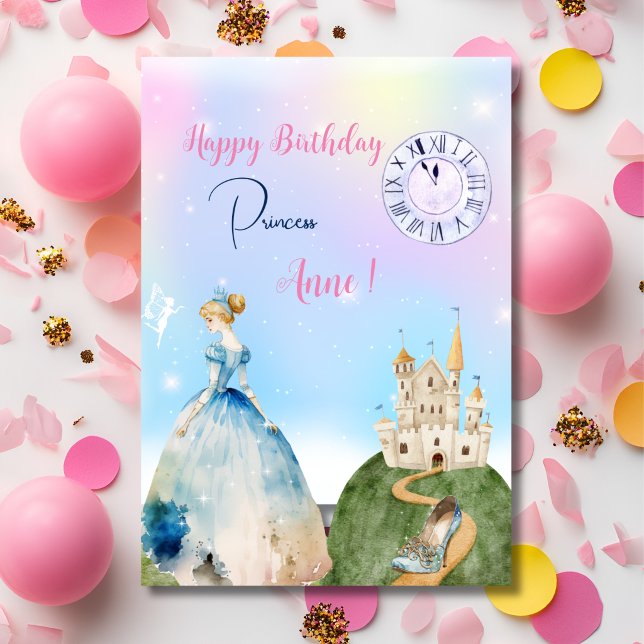 Cartão Parabéns de aniversário para Princesa (Criador carregado)