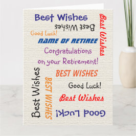 Cartão PARABÉNS de Aposentação JUMBO de Todas as Colunas