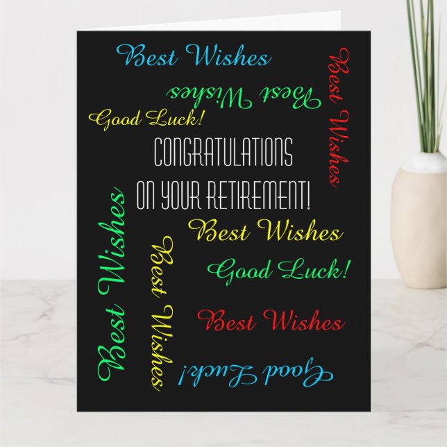 Cartão PARABÉNS de aposentadoria JUMBO de todos nós (Frente)