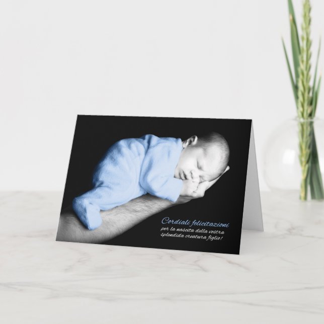 Cartão Parabéns de Bebê Novos Italianos Parabéns (Frente)