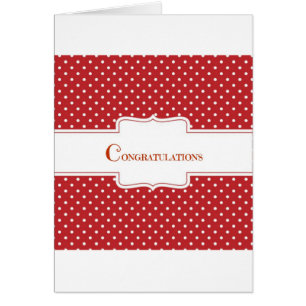 Cartão Parabéns de Bolinhas vermelha