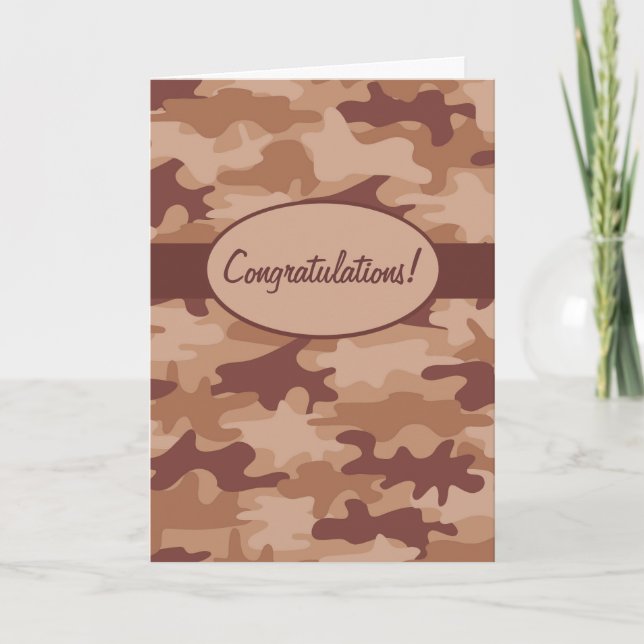 Cartão Parabéns de Camuflagem Brown Tan Camo Personalizad (Frente)