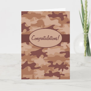 Cartão Parabéns de Camuflagem Brown Tan Camo Personalizad