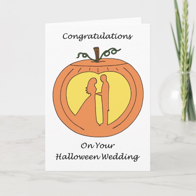 Cartão Parabéns de Casamento de Halloween (Frente)