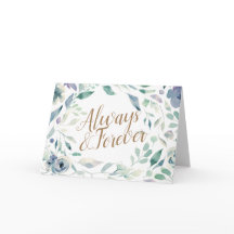 Parabéns de Casamento Floral em Aquarela Lavanda