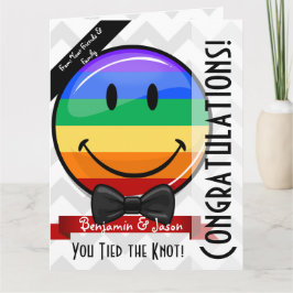 Cartão Parabéns de Casamento gay de sorriso gigantes Gran