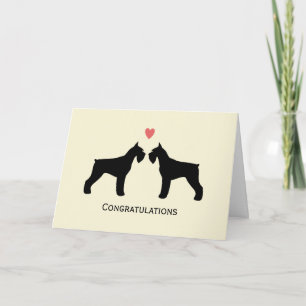 Cartão Parabéns de Casamento Giant Schnauzers