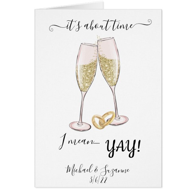 Cartão Parabéns de casamento Humor Sobre o tempo (Frente)