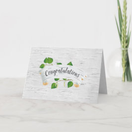 Cartão Parabéns De Casamento No Pergaminho Da Árvore De B