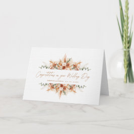 Cartão Parabéns de Casamento Personalizados Terracota