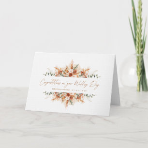 Cartão Parabéns de Casamento Personalizados Terracota