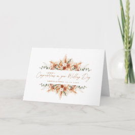 Cartão Parabéns de Casamento Personalizados Terracota