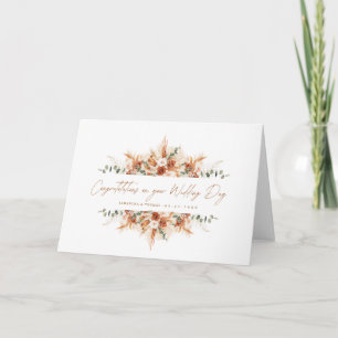 Cartão Parabéns de Casamento Personalizados Terracota