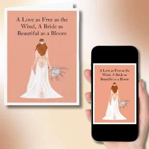 Cartão Parabéns de Chá de panela de Cabeça Vermelha Boho