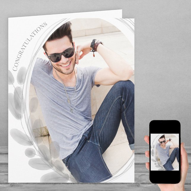 Cartão Parabéns de Cinzas de Fotografias com Moldura de F (Criador carregado)