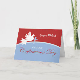 Cartão Parabéns de confirmação - Garota em Vermelho