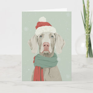 Cartão Parabéns de Férias Weimaraner