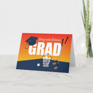 Cartão Parabéns de Golf de Graduação Formando Boné
