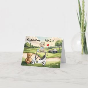 Cartão Parabéns de Golfe para Bebê Golfista É Menino