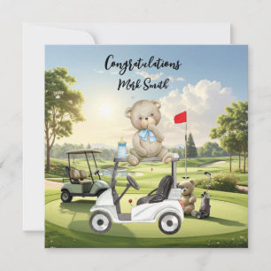 Cartão Parabéns de Golfe para Bebê Golfista É Menino Cart