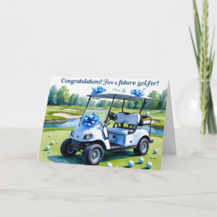 Cartão Parabéns de golfe para o menino