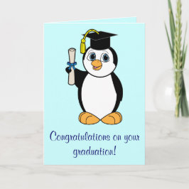 Cartão Parabéns de graduação com Boy Penguin