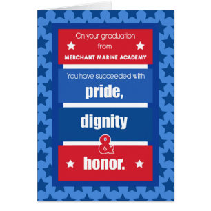 Cartão Parabéns de Graduação da Academia Marinha Merch