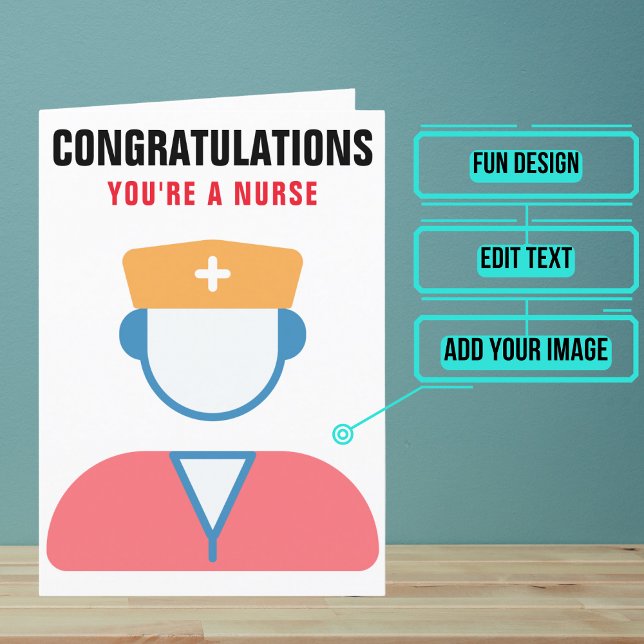 Cartão Parabéns de Graduação de Enfermeira Masculina (This card that is perfect for a nurse graduate.)