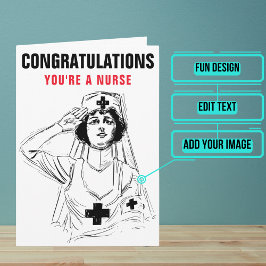Cartão Parabéns de Graduação de Enfermeiras
