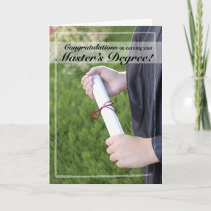 Cartão Parabéns de graduação de mestrado