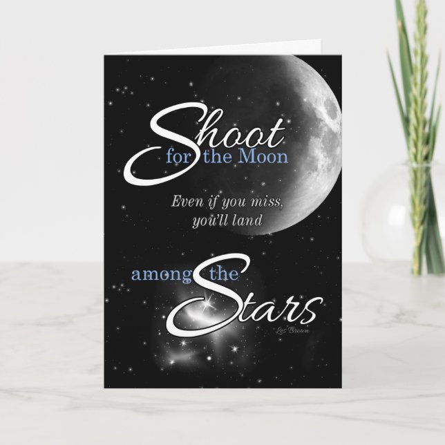 Cartão Parabéns de graduação disparam para a lua (Frente)