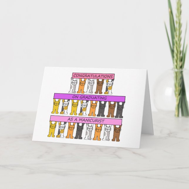 Cartão Parabéns de Graduação Manicurista (Frente)