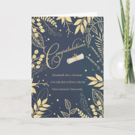 Cartão Parabéns de graduação Nome personalizado e Escola