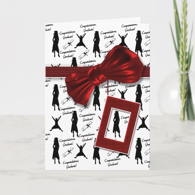 Cartão Parabéns de graduação para mulheres (Frente)