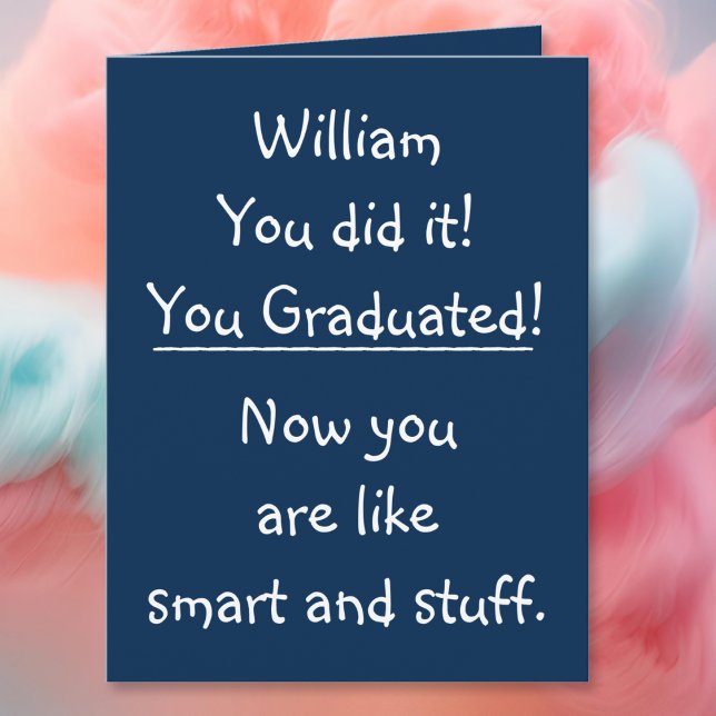 Cartão Parabéns de Graduação Personalizados Cotação Engra (Custom Graduation Congratulations Funny Quote BIG Card)