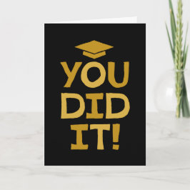 Cartão Parabéns de graduação que você fez dourado preto