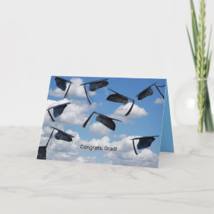 Cartão Parabéns de graduação voando no céu