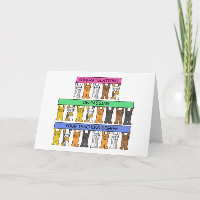 Cartão Parabéns de grau de ensino (Frente)