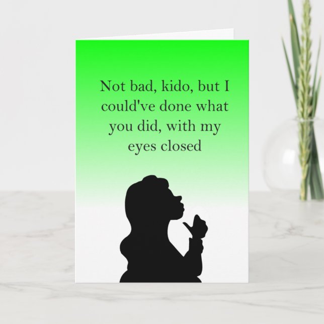 Cartão parabéns de insultação engraçado (Frente)