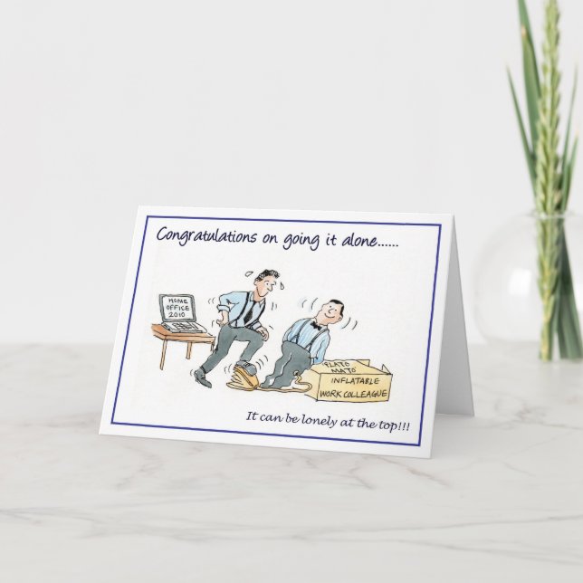 Cartão Parabéns de ir sozinho... (Frente)