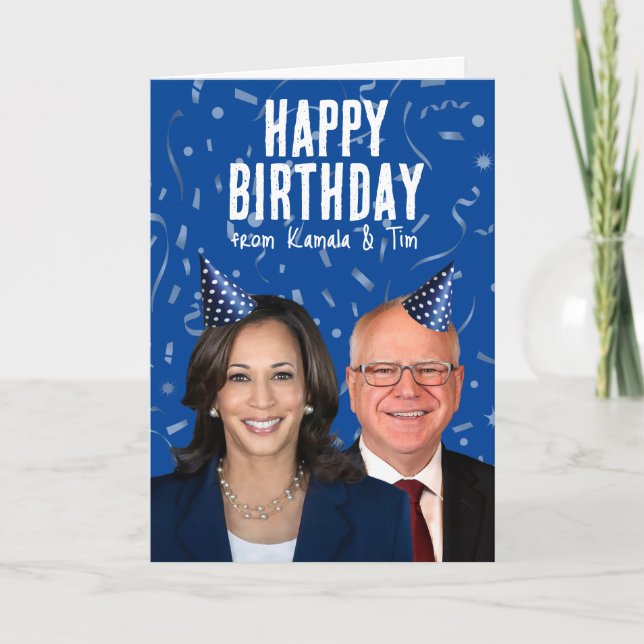 Cartão Parabéns de Kamala e Tim (Frente)